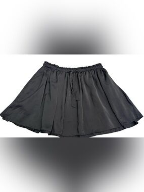 Talula Black Flowy Ruffle Waist Mini Skirt